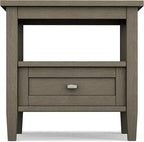 SIMPLIHOME Warm Shaker SOLID WOOD 20 inch Wide Rectangle Transitional End Side Table in Farmhouse Grey for the Living Room and Bedroom