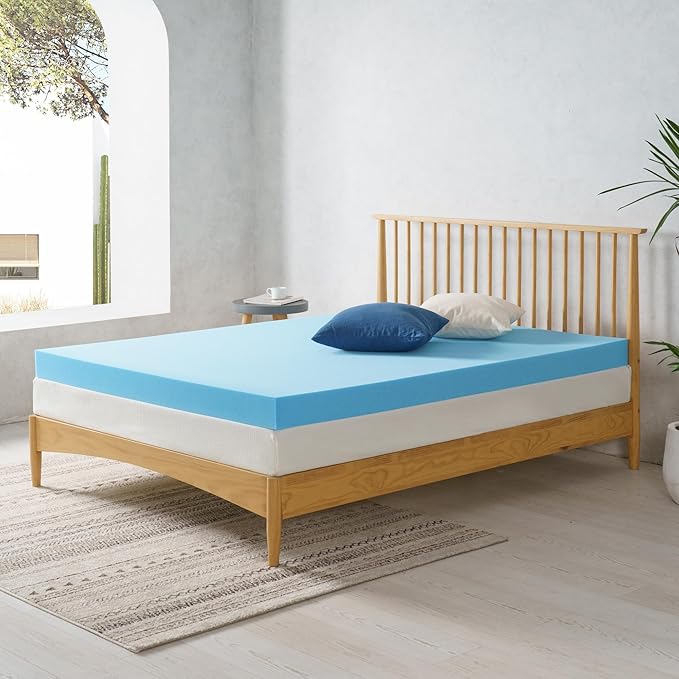 ZINUS 4 Inch Green Tea Cooling Gel Memory Foam Mattress Topper, Smaller, More Convenient WonderBox Packaging, Cooling Gel Foam, Pressure-Relieving Design, CertiPUR-US Certified, Twin