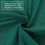 Emerald Green Curtains Semi Sheer 96 Inches Long, Dark Linen Textured Light Filtering Drapes for Living Room Dining, Hunter Green Window Decor, Pinch Pleat Curtain with Hooks