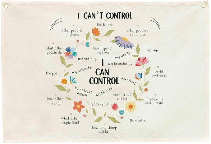 Mental Health Inspirational Rectangular Banner Flag Wall Sign Decor Gift for Boy Girl Kid Teen Classroom Therapy Office Homeschool Reading Room-I can't control the Future-Birthday Christmas Gift