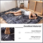 MAXYOYO Black Marble Printed Japanese Futon, Thicken Sleeping Pad Roll Up Camping Mattress Twin