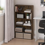 Furinno Basic Book Shelf, 5-Tier Bookshelf, Cube Storage Organizer Bookcase with Open Shelf, 7 x 24 x 44, for Living Room, Bedroom, Home Office, Amber Pine