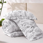 Bedsure Twin/Twin XL Comforter Set - Bright White Bed Set, 2 Pieces Cute Floral Bedding, 1 Soft Reversible Botanical Flowers Comforter and 1 Pillow Sham