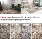 Keen Home Design Area Rugs - 5ft Round Non-Shedding, Abstract Rugs for Kitchen, Living Room, Bedroom, Dining Room, Entryway - Size: 5'3" Square, Multi