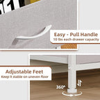 Somdot Tall Dresser for Bedroom with 6 Drawers, Storage Organizer Chest of Drawers with Removable Fabric Bins for Closet Bedside Living Room Laundry Entryway Hallway, Ash Grey
