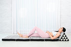 Leewadee Comfortable Japanese Floor Mattress - Thai Floor Bed with Triangle Cushion - Futon Mattress - XL Extra Long Thai Massage Mat, 89 x 20 inches, Black White, Kapok Filling