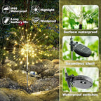 Anordsem Solar Lights Outdoor Waterproof: Garden Light Solar Powered for Yard Outside - Sparkler Fireworks Twinkle Lighting Path Decor 8 Pack - LED Starburst Gardening Gifts for Women Mom Wife