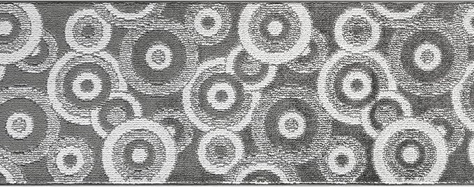 Custom Length Cut to Size Retro Modern Geometric Carpet Runner Rug for Hallways, Non Slip Rubber Backed, 31 inch Wide X Customized Length, Geo Grey, 31 inch X 9 feet