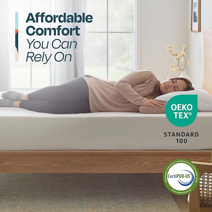 Linenspa 10 Inch Gel Infused Memory Foam Mattress – Queen Size – Medium Plush - Cooling Gel - Mattress in a Box - Primary or Guest Bedroom - Pressure Relieving and Breathable – CertiPUR-US Certified