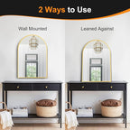 Delma Arched Bathroom Mirror, 20"x30" Wall Mounted Vanity Mirror for Bedroom, Living Room and Entryway, Gold