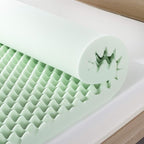 Best Price Mattress 4 Inch Egg Crate Memory Foam Mattress Topper with Calming Green Tea Infusion, CertiPUR-US Certified, Short Queen