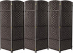 Sorbus 6 Panel Room Divider 6 ft. Tall - Privacy Screen, Extra Wide Double Hinged Panels, Diamond Double-Weaved, Partition Room Dividers and Folding Privacy Screens, Wall Divider for Room Separation