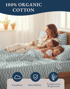LANE LINEN 100% Cotton Fully Elasticized Twin XL Sheet Set, Printed Fade Resistant Machine Washable Extra Long Twin Bedding Set, Soft & Comfy Printed Cotton Sheets -Chevron