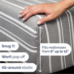 Cal King 6 Piece Sheet Set - Comfy Breathable & Cooling - Soft Hotel Luxury Bedding Set w/ 8-16 Inch Deep Pockets - 1 Flat & 1 Fitted Sheet & 4 Pillowcases - Wrinkle Free & Easy Care - Grey Stripes 3