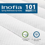 Inofia Full Mattress, 10 Inch Hybrid Innerspring Spring with Memory Foam, Cool Bed in a Box, Pressure Relief with Motion Transfer, Mattress Full Size