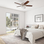 Honeywell Ceiling Fans Glen Alden, 52 Inch Classic Flush Mount Indoor LED Ceiling Fan with Light, Pull Chain, Quick-2-Hang Dual Finish Blades, Reversible Motor - 50182 (Brushed Nickel)