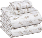 RUVANTI Flannel Sheets King Size - 100% Cotton Brushed King Size Sheets Set - Deep Pockets 16 Inches Bed Sheets - All Seasons Breathable & Extra Soft - Warm & Cozy, 4 Piece, Dried Straw