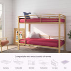 NapQueen 5 Inch Twin Memory Foam Mattress, Medium Feel, CertiPUR-US Certified, Bed in a Box, Breathable Soft Fabric Cover, Pink