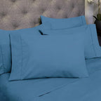 Queen Sheets Denim - 6 Piece 1500 Supreme Collection Fine Brushed Microfiber Deep Pocket Queen Sheet Set Bedding - 2 Extra Pillow Cases, Great Value, Queen, Denim