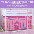 Disney Princess Loft Bed Tent - Curtain Set for Low Twin LoftBed (Bed Sold Separately) by Delta Children (Pack of 10)