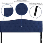 Flash Furniture Cambridge Tufted Upholstered King Size Headboard in Navy Fabric