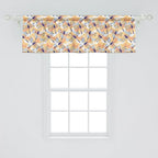 Ambesonne Dragonfly Window Valance, Uneven Big Repetitive Winged Bug 2 Pairs of Patched Wings Flying Orange Blobs, Curtain Valance for Kitchen Bedroom Decor with Rod Pocket, 42" x 18", Sand Brown