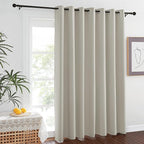NICETOWN Loft Room Divider Curtain Screen Partition, Lower Noise Basement Hospital Medical Clinic Spa Lab Cubicle Curtain Space Divider Privacy Screen (Natural, 1 Panel, 12.5ft Wide x 9ft Long)