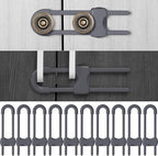 Jetec 10 Pieces Cabinet Locks for Babies, U-Shaped Proofing Drawers Safety Child Locks Adjustable, Easy to Use Childproof Latch for Knob Handle on Kitchen Door Storage Cupboard Closet (Gray)