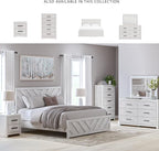 Signature Design by Ashley Cayboni Vintage 2 Drawer Nightstand with Safety Stop for Bedroom, 24.37" Tall, White