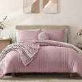 Monbix Queen Comforter Set - 7 Pieces Zephyr Bed in a Bag Queen Bedding Sets with Comforters, All Seasons Down Alternative Comforter Bed Set with Sheets,Pillowcases & Shams