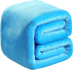 Polar Fleece Blankets Twin Size Light Blue for The Bed Extra Soft Brush Fabric Super Warm Sofa Blanket 66" x 90"(Lake Blue Twin)