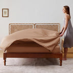 Bedsure King Size Sheets Set, Cooling Sheets for Hot Sleepers, Rayon Derived from Bamboo, Breathable & Soft, Deep Pocket Up to 16 Inches, Hotel Luxury Silky Bedding, Khaki