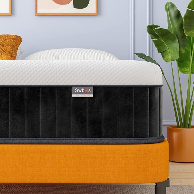 Swbvs King Mattress, 10 Inch Memory Foam Firm King Size Mattress with Hybrid King Bed Mattress in a Box Pressure Relief & Supportive King Size Matress