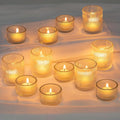 Glasseam Clear Glass Votive Candle Holders: Small Tea Light Candle Holders in Bulk, Ribbed Vintage Candle Holder Set of 24, Decorative Tealight Holders for Wedding Centerpieces Party Decorations