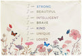 Positive Boho Girls Room Rectangular Banner Flag Wall Sign Decor Gift for Nursery Above Crib Bedroom Playroom Reading Room Essential Wall Decor-Baby Shower Christmas Gift-I Am Strong I Am Beautiful