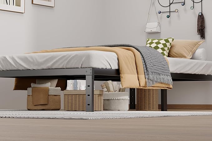 Metal Bed Frame Twin Size - 12 Inch Heavy-Duty Twin Platform Bed Frame No Box Spring Needed, Easy Assembly, Noise-Free, Sturdy Mattress Foundation, Underbed Storage Space