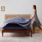 Bedsure California King Sheet Sets, Cooling Sheets, Rayon Derived from Bamboo, Breathable & Soft, Deep Pocket Up to 16 Inches, Hotel Luxury Silky Bedding for Hot Sleepers, Dark Grey