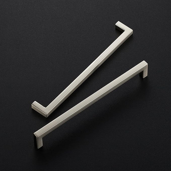 Ravinte 30 Pack Solid 7-1/2 Inch Center to Center Slim Square Bar Drawer Handles - Cabinet Hardware Brushed Nickel Pulls for Kitchen and Drawers