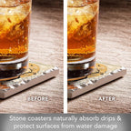 Thirstystone Haunted Valley 4 Pack Assorted Tumbled Tile Stone Coasters with Protective Cork Backing 4" Square Manufactured in The USA