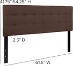 Flash Furniture Bedford Tufted Upholstered Queen Size Headboard in Dark Brown Fabric