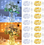 Brightown 14 Pack Warm White and White LED Fairy Lights Battery Operated String Lights, 7ft 20LED Waterproof Silver Wire String Lights, Firefly Starry Moon Lights for Mason Jars DIY Christmas Wedding