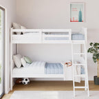 Storkcraft Long Horn Twin-Over-Twin Bunk Bed (White) - GREENGUARD Gold Certified, Converts to 2 Individual Twin Beds