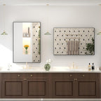 20x30 Inch Black Bathroom Mirror, Black Rectangle Mirror for Over Sink, Matte Black Aluminum Alloy Frame, Shatterproof, Anti-Rust (Horizontal/Vertical)