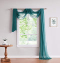 LinenZone Teal Window Scarf Valance in 216 Inch Size. Use Window Scarves as Canopy Bed or Backdrop Curtains, Curtain Scarf, or Sheer Fabric for Draping. (Amazing 55 x 216, Teal)