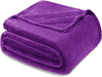 Exclusivo Mezcla Fleece Blanket Twin Size for Bed, Super Soft and Warm, All Season Use, Cozy, Plush, Lightweight, 60x80 Inches Purple