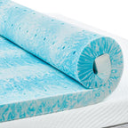 PERLECARE 3 Inch King Memory Foam Mattress Topper, Cooling Gel Infused Mattress Pad, Ventilated Bed Topper for Pressure Relief, CertiPUR-US Certified, Blue
