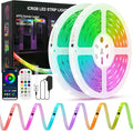 Led Lights for Bedroom, IC+RGB 130FT (2 Rolls of 65ft) Strip Lights, 24Key Remote with App Control, Music Sync Color Changing for Room Decor Party