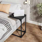 QEEIG C Table Side Table Set of 2 Living Room Sets C Shaped Couch Tray End Tables Modern, Black (017-30B)