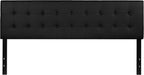 Flash Furniture Lennox Button Tufted Upholstered King Size Headboard in Black Vinyl with Adjustable Bed Rail Slots