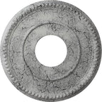 Ekena Millwork CM12BRUWC Bradford Hand-Painted Ceiling Medallion , Ultra Pure White Crackle